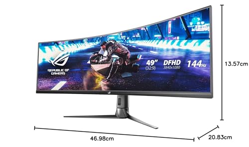 Asus ROG Strix XG49VQ 49” Curved Gaming FreeSync Monitor 144Hz Dual Full HD HDR Eye Care with DP HDMI Black 3