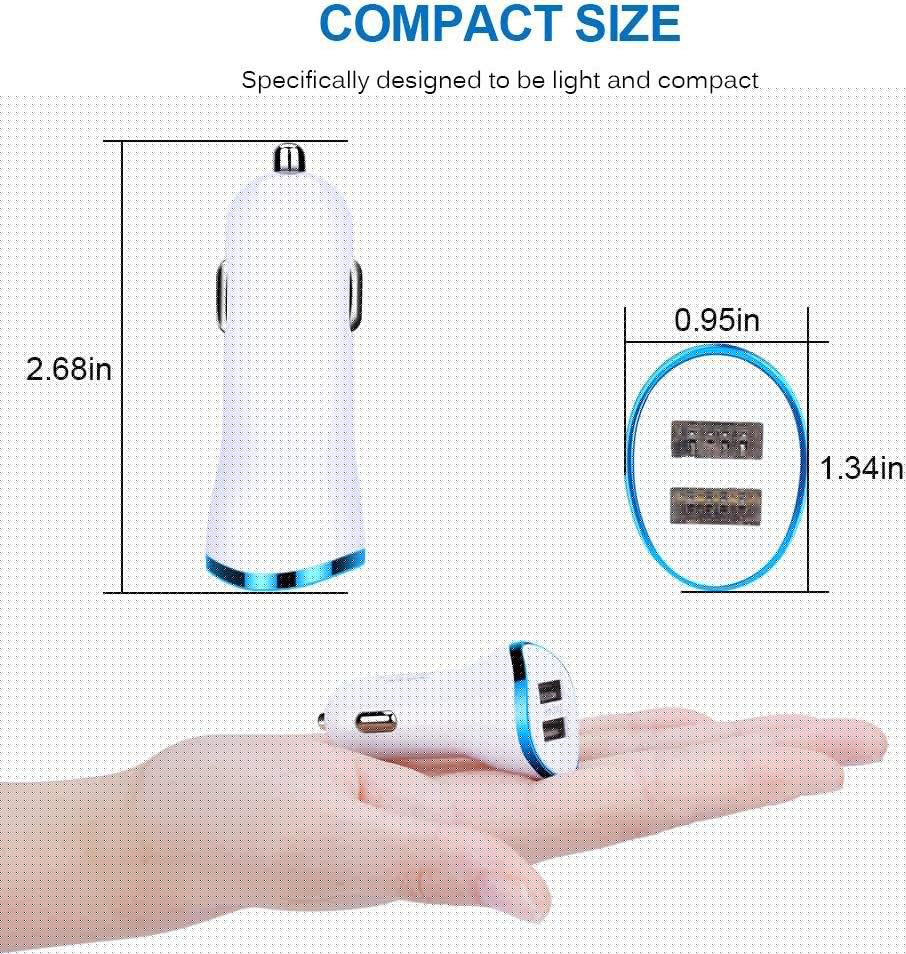 Siwi Car Charger for Realme X50 / X 50, Realme X50 Lite / X 50 Lite, Realme X50 Pro / X 50 Pro, Realme XT 730G / 730 G, Samsung Galaxy A11 / A 11 Car Charger Adapter | High Speed Rapid Fast Dual USB Port Car Mobile Charger With 1 Meter Type-C USB Fast Charging Cable (3.1 Amp, TN5-4, Multi) 4