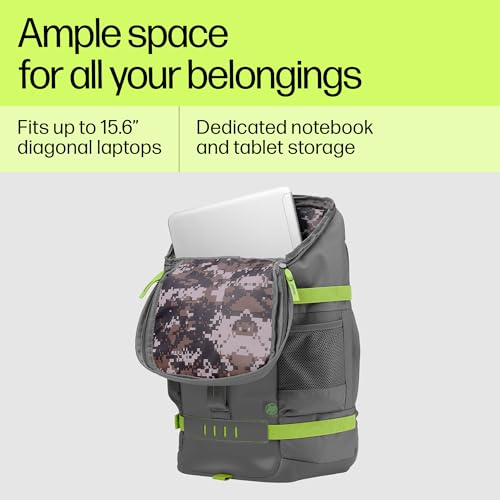 HP Odyssey Backpack for 15.6-inch Laptop (Grey/Green) 5