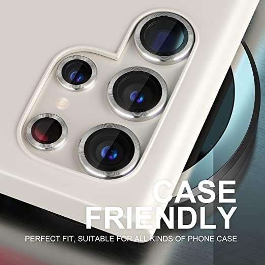 DD SON Back Camera Lens Protector Tempered Glass For Samsung Galaxy S23 Ultra (Silver) | Case Friendly with Edge to Edge Coverage and Easy Installation Kit, Pack of 1 5