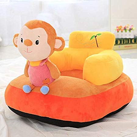 SANA TOYS Monkey Shape Baby Soft Plush Cushion Baby Sofa Seat (Yellow, 0 to 4 Years) 1