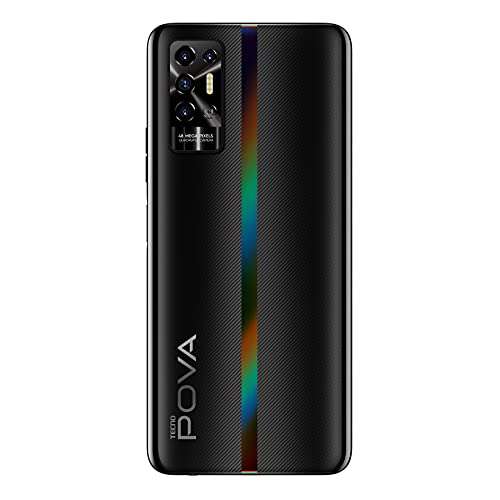 TECNO POVA 2 (Dazzle Black, 6GB RAM, 128GB Storage)| 7000mAh Battery | 48MP Camera | Helio G85 3