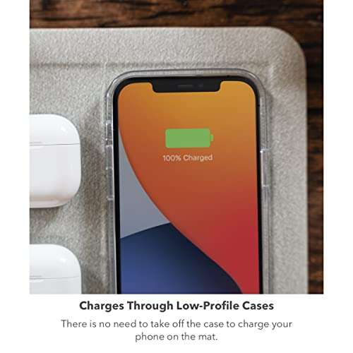 HALO Universal Wireless 4-in-1 Charging Mat, Intuitive Design Allows for Charging up to Five Devices at Once While Eliminating Cable Clutter, Black 6