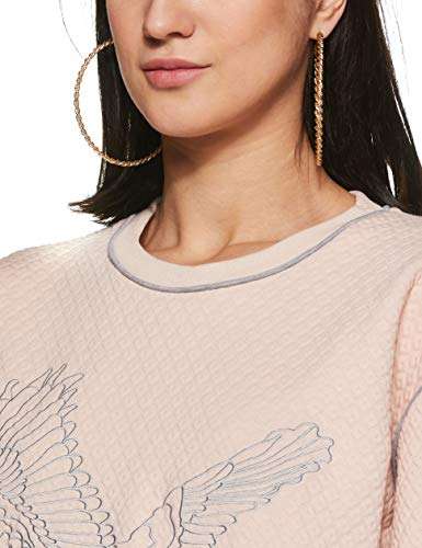 NUSH by Anushka Sharma Women's Sweatshirt (NSH217EMBSWT172- Peach_M) 3