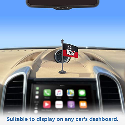The Flag Corporation AIADMK All India Anna Dravida Munnetra Kazhagam Car Dashboard Flag 2in x 3in With A Stainless Steel Dark Knight Grey Base 3
