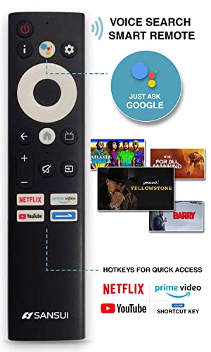 Sansui 165 cm (65 inches) 4K Ultra HD Smart QLED Google TV JSW65GSQLED (Black) 4
