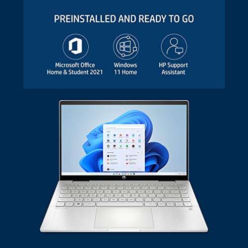 HP Pavilion x360, 12th Gen Intel Core i5-1235U, 14-inch (35.6 cm), FHD, 16GB DDR4, 512GB SSD, Intel Iris Xe graphics, FPR, 5MP camera w/privacy shutter (Win 11, MSO 2021, Silver, 1.51 kg), ek0074TU 5