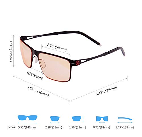 GAMEKING ULTRA 2086 Premium Blue Light Blocking Computer Glasses Gaming Glasses with Anti Glare Anti UV Tan Tint Lens for Digital Eye Strain Fatigue Relief Better Sleep Men Women 6
