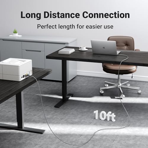 UGREEN 10FT USB to Parallel Port Printer Cable, CN36 Cable Adapter IEEE1284 for Old Printer, Centronics Parallel Converter with Fast Transmission 3