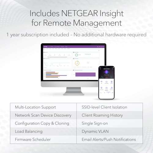 NETGEAR Cloud Managed Wireless Multi-Gig Access Point (WBE710) - WiFi 7 Tri-Band BE9400 Speed | Mesh | MU-MIMO | 802.11be | Optional Insight Remote Management | PoE+ | Power Adapter not Included 5