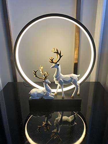 2pcs Elk Resin Home Decor Lucky Deer Statue Luxury Style Creative Craft Reindeer Figurines for Living Room, Bedroom, Office Desktop (Gold) 4