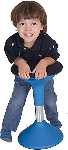 Primelife Plastic Revolving Height Adjustable Stool for Classroom,Study Groups,Libraries,Open Spaces collaborative Learning (Revolving Stool Blue), Multicolour, Medium 3