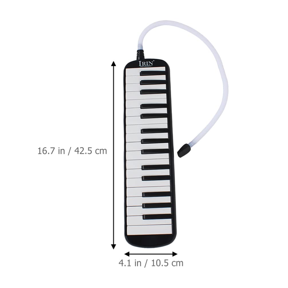SUPVOX 32 Key Melodica Instrument Air Piano Keyboard Soprano Melodica with Mouthpieces Tube for Kids Beginners Adults Easter Gift Black 4