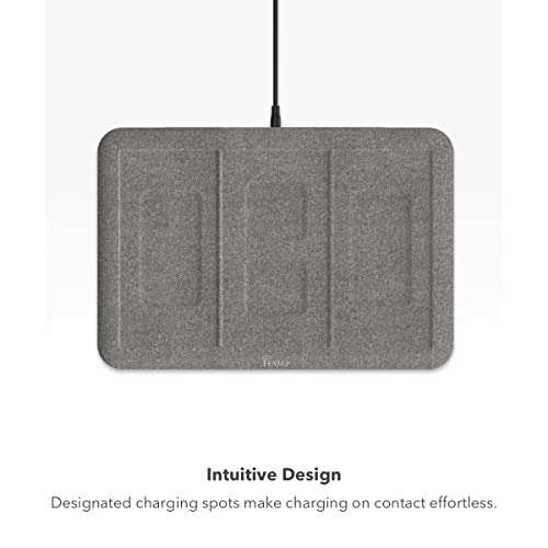 HALO Universal Wireless 4-in-1 Charging Mat, Intuitive Design Allows for Charging up to Five Devices at Once While Eliminating Cable Clutter, Black 5