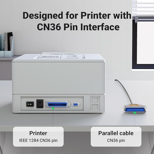 UGREEN 10FT USB to Parallel Port Printer Cable, CN36 Cable Adapter IEEE1284 for Old Printer, Centronics Parallel Converter with Fast Transmission 4