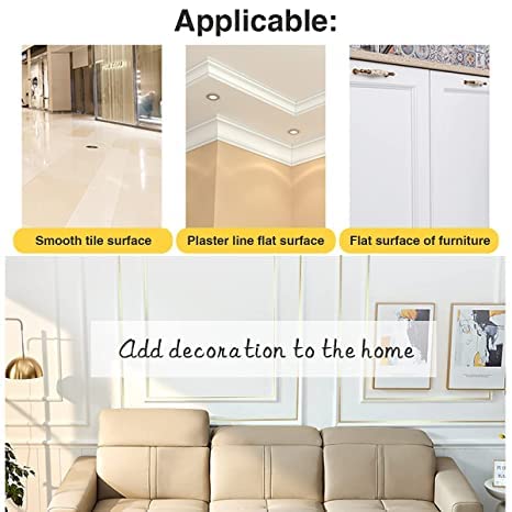 NAVA PAVA 50 Meters Golden Tape for Home Floor Tile Gap (Multipurpose) Waterproof Wallpaper Tape, Tiles Gap Stickers for Floor(0.5CM Wide) 3