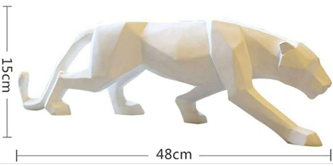 ZART Panther/Cheetah/Jaguar Showpiece/Leopard Resin Animal Showpiece for Home Décor Showpiece & Living Room Gift Item (White) 3