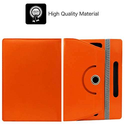 Hello Zone 360° Rotating 7” Inch Flip Case Cover Book Cover for HP 7 Voice Tab J6U32PA Tablet -Orange 3