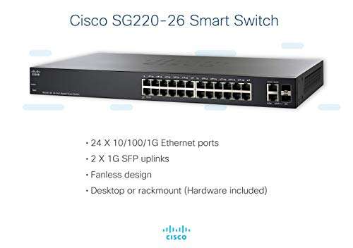 Cisco SG220-26 Smart Switch | 24 Gigabit Ethernet (GbE) Ports | 2 Gigabit Ethernet Combo Mini-GBIC SFP | Limited Lifetime Protection (SG220-26-K9-IN) 3
