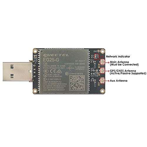 EXVIST 4G LTE USB Dongle W/EG25-G LCC IoT/M2M-optimized LTE Cat 4 Module SIM Card Slot GPS for Global 3