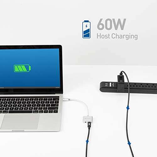 Cable Matters Premium Braided USB C Audio Adapter Sound Card with 3.5mm Headphone Mic Combo Jack and 60W Charging for Laptop and Smartphone 4