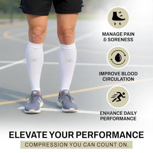ProCompression Compression Calf Sleeves for Men & Women - Shin Sleeves for Shin Splint Relief, Travel, and Running Support - Royal Blue (Small/Medium) 3