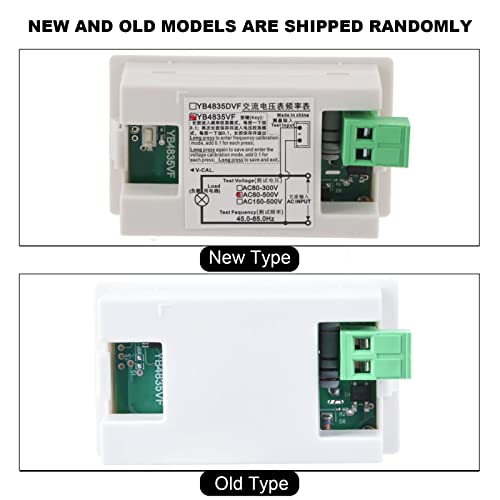 Voltage Frequency Meter, Display LED Digital AC Voltmeter Panel Mounting Frequency Meter Testing Tool (White) 5
