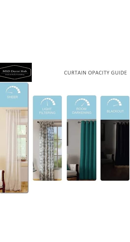 HORNYY II 4 Piece Polyester Sheer Zigzag Transparent NET Curtains for Door 7 FEET,Gold 7x4 6