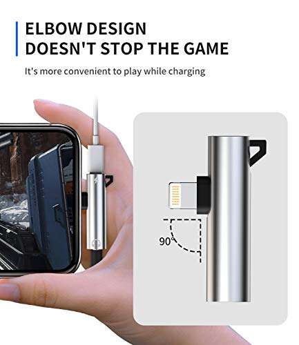 Headphone Adapter Lightning to 3.5mm AUX Audio Jack and Charger Extender Dongle Earphone Headset Splitter Compatible with iPhone 12 Mini 11 pro max xs xr x se2 7 8 Plus for Ipad Air Cable Converter 4