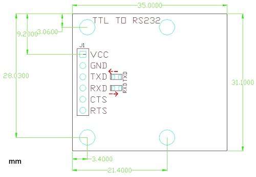 NOYITO TTL to RS232 Module TTL RS232 Male Female Mutual Conversion Module Serial Level Conversion to SP232 TTL Serial Port Communicates with RS232 Level Device 15KV ESD Protect (Female) 4