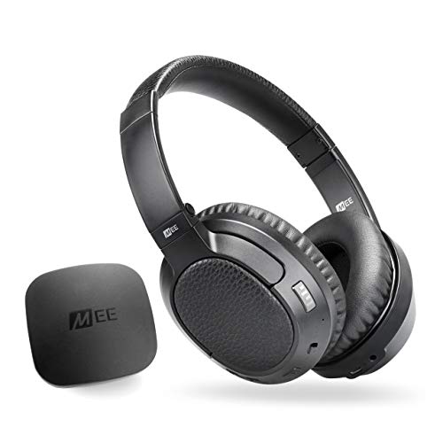 MEE audio Connect T1CMA Bluetooth Over-Ear Wireless Headphones Headset for TV with no Audio Delay; Includes Transmitter (Optical/AUX/RCA) and CinemaEAR Audio Enhancement for Seniors & Hard of Hearing 1