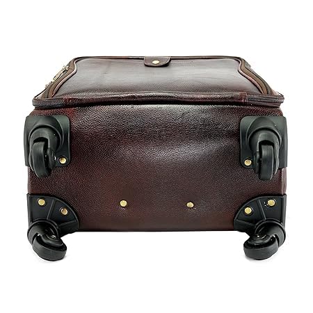 Drumstone Premium Real Leather Trolley Laptop Bag with Flexible Lightweight Design Office Executive Four Wheeler - Trolley Bag Flexible Light Weighted Handle Gift for Student Or Parent 5