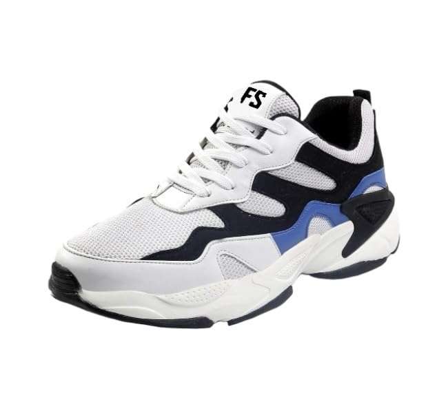 Future Step Magic Comfortable Running Shoes with Adaptive Smart Cushioning 5 in 1 uni-Moulding Technology Professional Non Slip Running Shoe for Training, Walking, Fitness & Gym White/Blue (10) 1