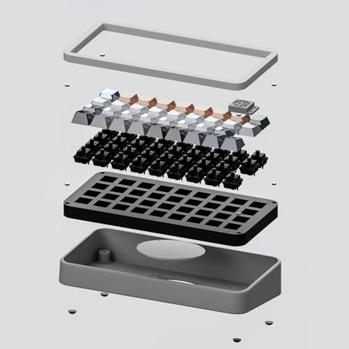Zioyihan 36-Key Switch Tester Mechanical Keyboards 3D Printing Tabletop Arrangement Keycap Storage Custom Desktop Matching Testing Tool Mechanical Keyboard Switches (Gray), Grey 2