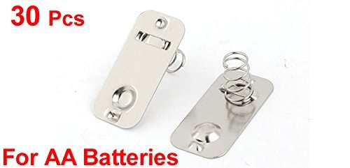 uxcell 30 Pcs AA Batteries Metal Battery Spring Contact Plate Replacement for Remote Control Rc Car Battery Charger 4