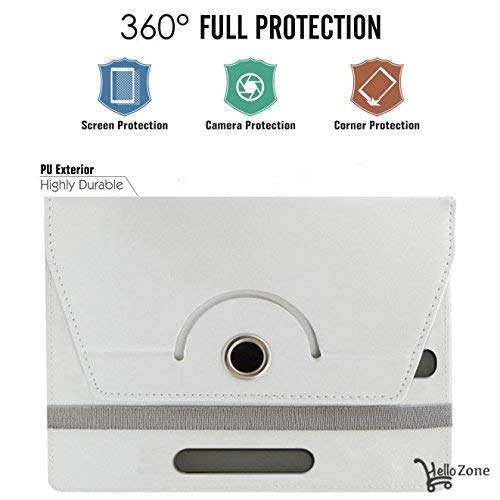 Hello Zone with Free Sim Adapter Kit iBall Slide 2G 7227 360� Rotating 7� Inch Flip Case Cover Book Cover -White 3