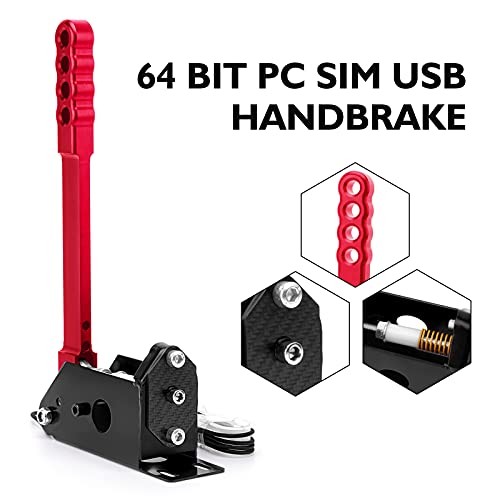 64 Bit USB Handbrake PC Handbrake for Sim Racing Games G25 G27 G29 T500 FANATECOSW Dirt Rally Windows (Black) 2