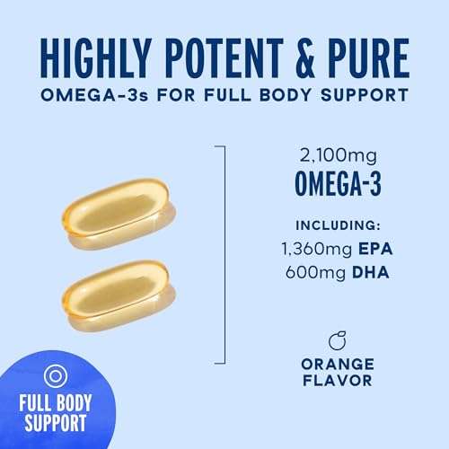 Oceanblue Professional Omega 3 2100-120 ct - High Potency Triple Strength Burpless Fish Oil with EPA, DHA & DPA - Wild Caught - Natural Orange Flavor, 60 Servings 3