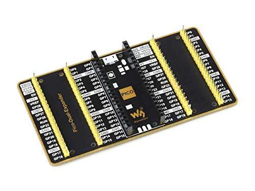 Dual GPIO Expander for Raspberry Pi Pico Microcontroller Board Two Sets of Standard Raspberry Pi Pico GPIO 2x20 Male Headers for Connecting More Expansion Modules 1