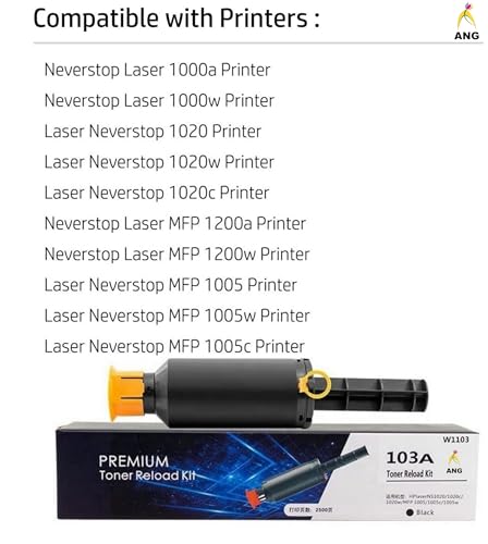 ANG103A / 103a Toner Cartridge Compatible Toner Reload Kit for H.p. Neverstop Laser 1000a, Neverstop Laser 1000w, Neverstop Laser MFP 1200a, Neverstop Laser MFP 1200w Printer 2