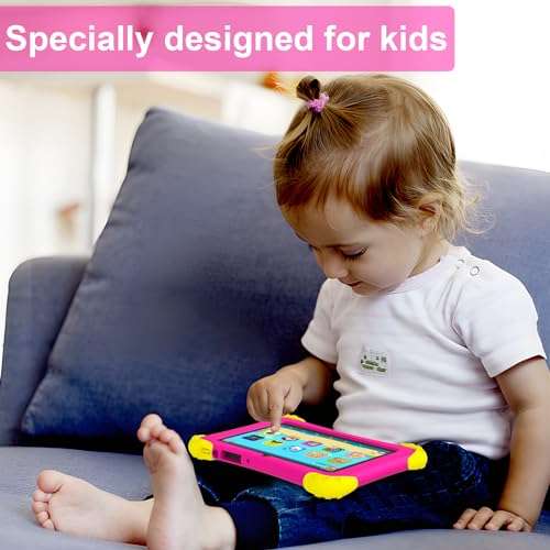 Fivahiva 7 inch Kids Tablet, Android 12 Go, 2GB+32GB (Expandable to 64GB), WiFi, Bluetooth, Parental Control, Google Play, YouTube, Netflix, iWawa, with Kid-Proof Case 5
