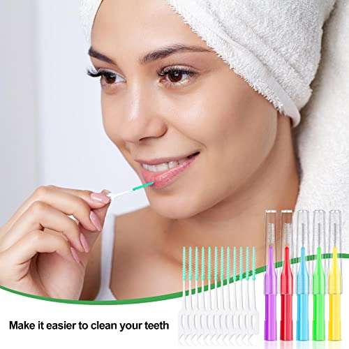 350 Pieces Braces Brush Interdental Brush Floss Brushes, Flosser Toothpick Oral Dental Hygiene Cleaners Soft Gum Picks Brow Brushes Dental Cleaners Tooth Cleaning Tool, Mixed Color(null) 4