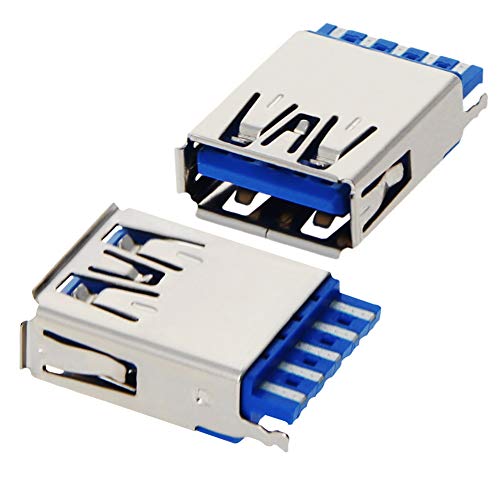 Fielect Mini PCB USB Connector 5Pin Female Jack 4 Foot 90 Degree Angle 5Pcs 3