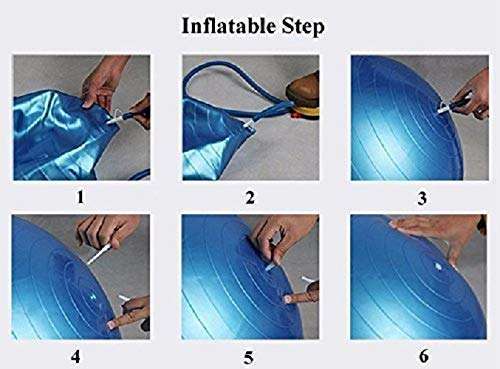 SONIQE Inflatable Gym Ball with Foot Pump for Total Body Fitness, Abdominal Toner (Multi Colour) 5