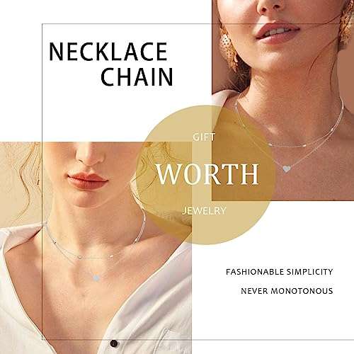 Metisee Layered Lover Choker Necklace Heart Pendant Chains Love Necklaces Jewelry for Women (Silver) 3