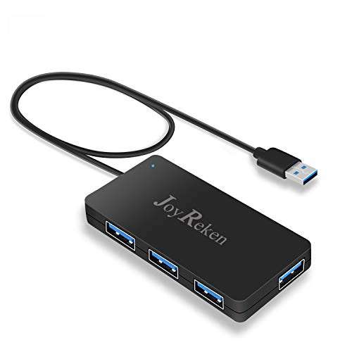 USB Hub Long Cord, JoyReken 4 Port USB 3.0 Hub with 2 FT Long Cable, USB Exrension Hub for PC, Desktop, Laptop, MacBook, Surface, Ultrabooks, Flash Drive, Mobile HDD 1
