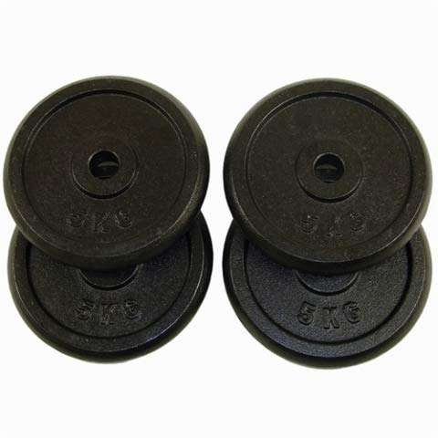 IRIS Fitness Standard 1 Inch / 25 mm Cast Iron Black Weight Disc Plates for Home, Gym, Fitness, Exercise, Workout, Fat Loss, Weight Lifting (5 kg x 4 Pcs) 4