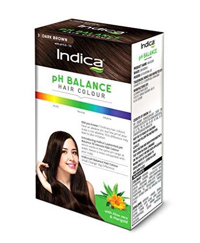 Indica pH Balance Long Lasting Dark Brown Hair Color with the Goodness of Aloe Vera and Marigold (Applicator Brush and Gloves Included), 40g + 40ml 1