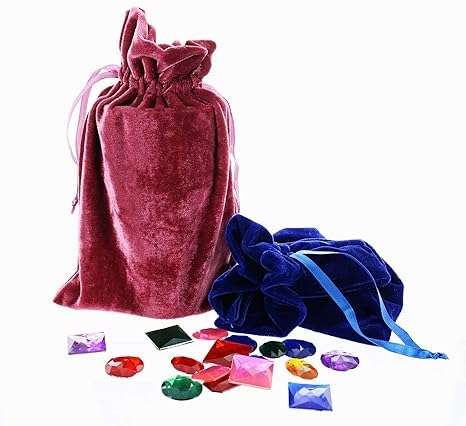 Tarot Rune Bag Bundle of 6: Moss Green, Royal Blue, Purple, Wine, Ross, Black 6" x 9" 3