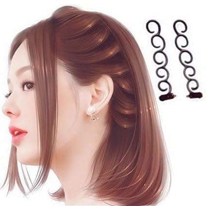 SWSHIV Hairpin and Braiding Tool Set, DIY Twist Braid Roller, Flexible Hair Accessories, Stylish Lightweight Hair Clip, Perfect for Women Girls Hair Styling, 2 PCS 3